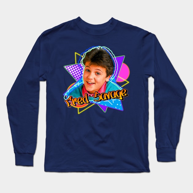 Fred Savage Retro 90s Style Graphics Fan Art Long Sleeve T-Shirt by darklordpug